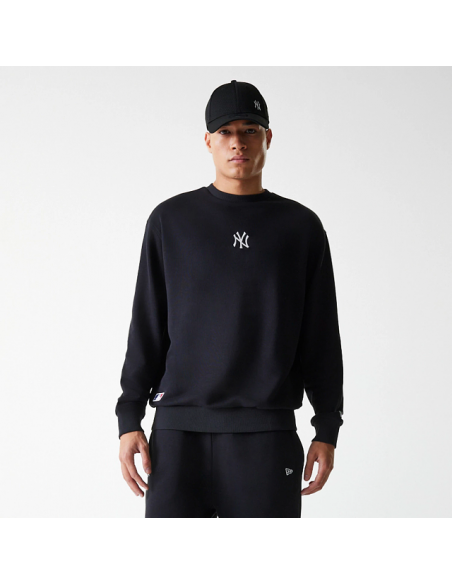 Sudadera negra cuello NEW ERA negra Crewneck Oversized New York Yankees MLB League Essential Midi