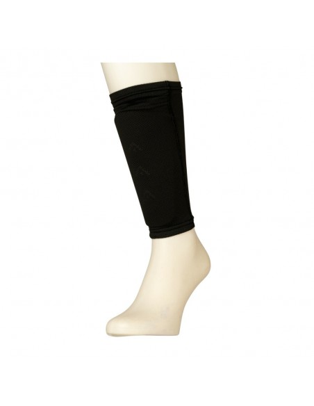 Pack Completo Espinilleras Fútbol ARTIZA negras, con Calcetines Antideslizantes ARTIZA negros, Medias Sujeta Espinilleras negras