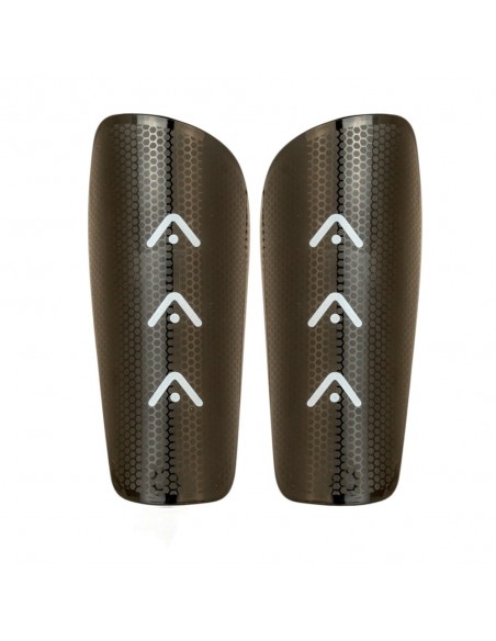 Pack Completo Espinilleras Fútbol ARTIZA negras, con Calcetines Antideslizantes ARTIZA negros, Medias Sujeta Espinilleras negras