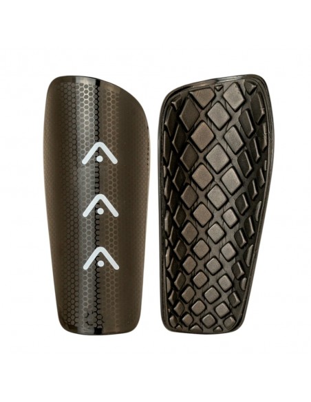 Pack Completo Espinilleras Fútbol ARTIZA negras, con Calcetines Antideslizantes ARTIZA negros, Medias Sujeta Espinilleras negras