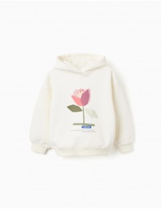 SUDADERA NIÑA CON CAPUCHA ZIPPY ESTAMPADO FLOR