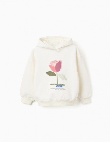 SUDADERA NIÑA CON CAPUCHA ZIPPY ESTAMPADO FLOR