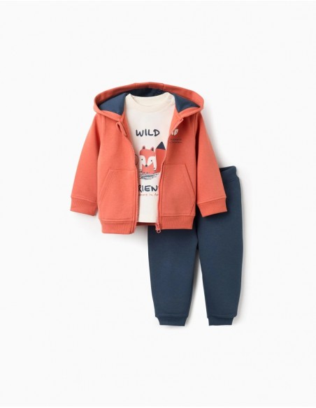 CONJUNTO TRES PIEZAS BEBE NIÑO ZIPPY `ZORRO´