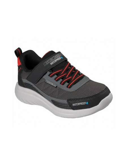 Calzado-SKECHERS BOUNDER 2.0-AQUA PACE-406341L-BKCC-NIÑO-GRIS