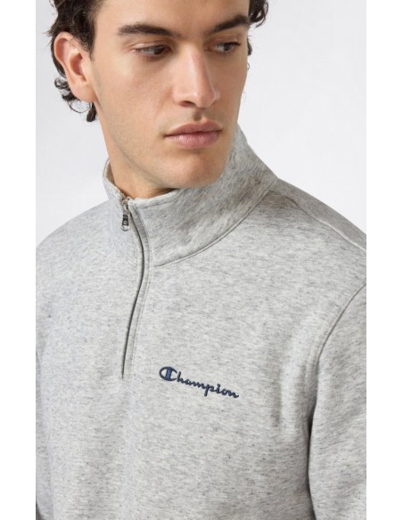 Sudadera Champion Half Zip Sweatshirt-221797-EM021-GRIS CLARO-HOMBRE