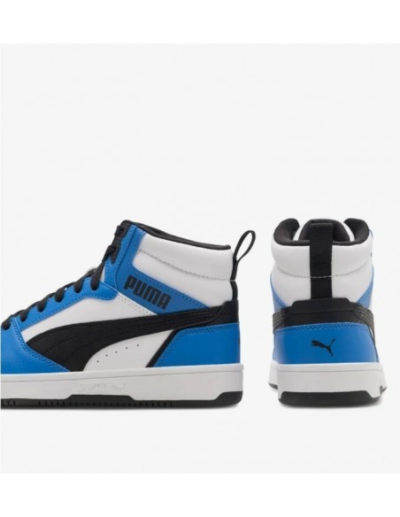 PUMA Calzado multideporte-Puma Rebound V6 Mid-393831-06- BLANCO NEGRO AZUL