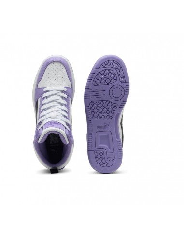 Bota Puma-Puma Rebound V6 Mid Jr-393831-33 -BLANCO LILA UNISEX JUNIOR