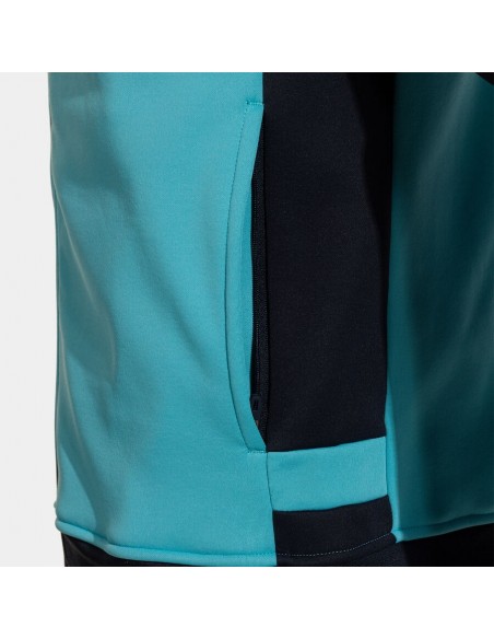 CHAQUETA CHANDAL azul JOMA LIDER TURQUESA FLÚOR DARK NAVY NIÑO 104300-013