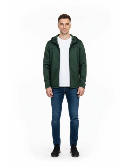 Sudadera Verde +8000 TIROS 253 hombre Abierta Capucha