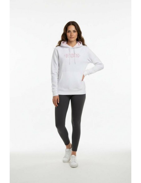 SUDADERA +8000 BLANCA CAPUCHA MUJER LARYS 8239-020