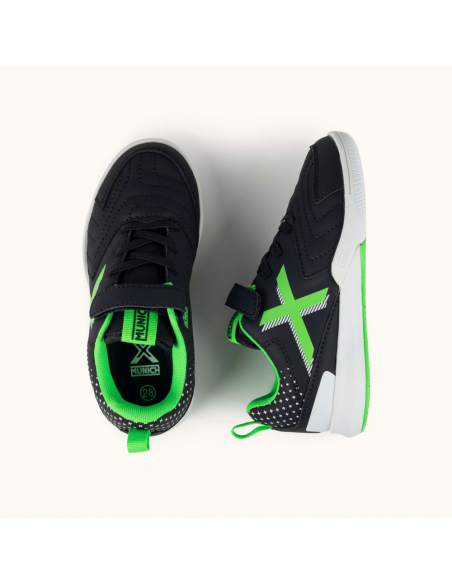 Zapatillas Negras Munich RONDITO KID ELASTIC LACE niño Futbol Sala 4067020