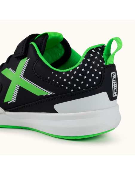 Zapatillas Negras Munich RONDITO KID ELASTIC LACE niño Futbol Sala 4067020