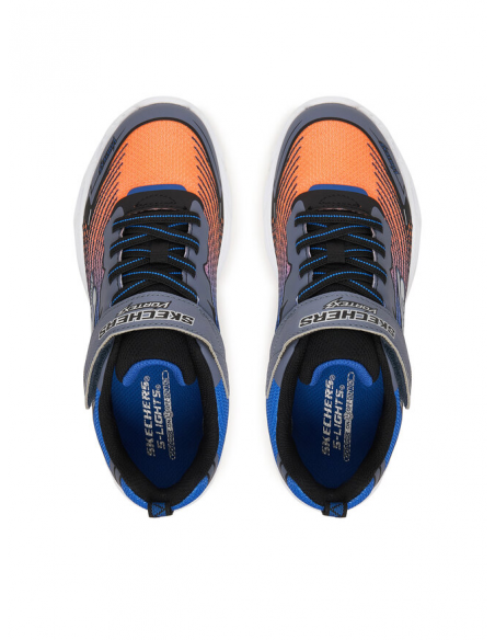 ZAPATILLAS SKECHERS VORTEX 3.0  NIÑO LUCES GRIS/NARANJA 400590-BBOR