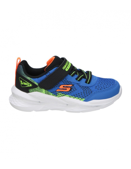 ZAPATILLAS SKECHERS METEREO LIGHTL 401490-BLBK AZUL NIÑO CON LUCES