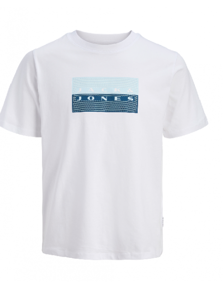 Camiseta JACK & JONES JCOFUSION DOTS PRINT TEE SS CREW SN 12289863 Blanco Blanco