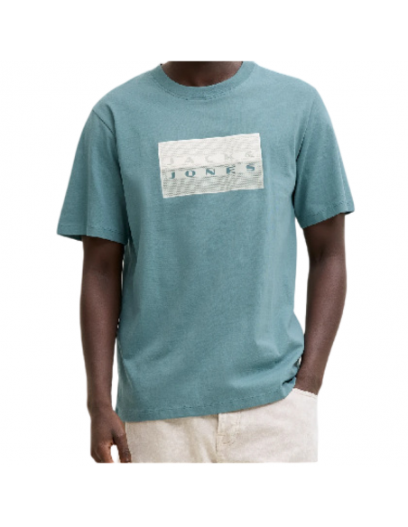 Camiseta JACK & JONES JCOFUSION DOTS PRINT TEE SS CREW SN 12289863 Azul Azul
