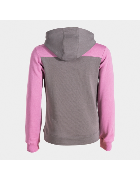 SUDADADERA JOMA PARK 500801.181 GRIS-ROSA JUNIOR CAPUCHA