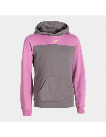 SUDADADERA JOMA PARK 500801.181 GRIS-ROSA JUNIOR CAPUCHA