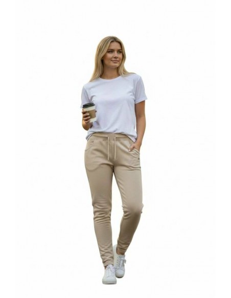 PANTALON LARGO SLX BEIGE BOLSILLO TRASERO PITILLO MUJER 003X7802F-02