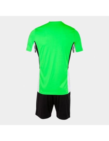 Conjunto Camiseta y Pantalon JOMA-SET DANUBIO II VERDE FLÚOR NEGRO BLANCO-103213-021
