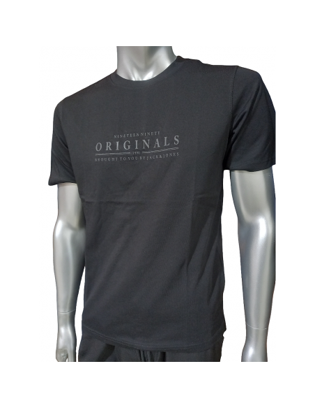 Camiseta JACK & JONES JORCATSKILLS MINIMAL TEE CEW NECK LN 12290315 Negro Negro