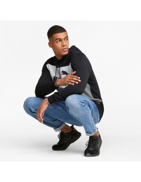ESS+COLORBLOCK HOOD , PUMA BLACK, USXL