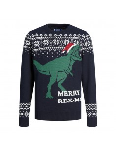 Jersey JACK & JONES JORREXMAS  12221308 T-REX Marino