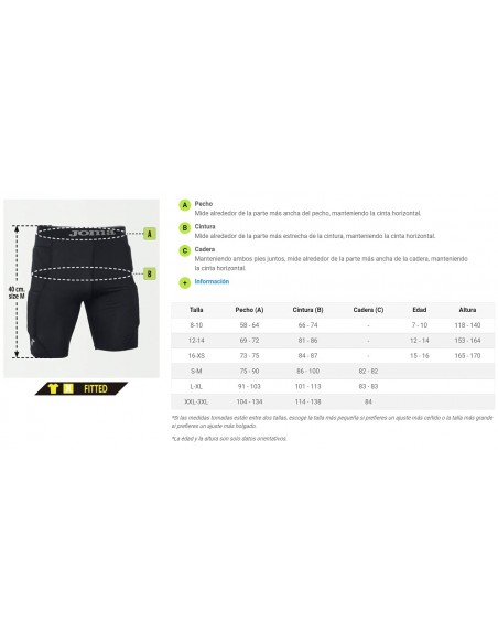 JOMA-SHORT PROTEC PORTERO NEGRO