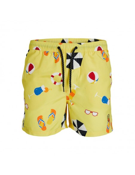 Bañador JACK & JONES JPSTFIJI JJSWIM BIG PRINTS 12227754 AMARILLO Amarillo