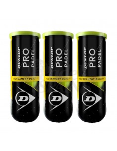 Bote pelotas DUNLOP PRO PADEL PACK 3 6062023 Amarillo