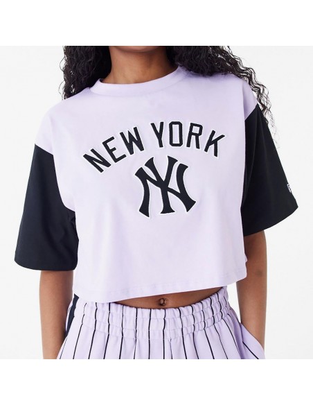 Camieta NEW ERA MLB LIFESTYLE CROP TEE NEYYAN 60435309 Blanco