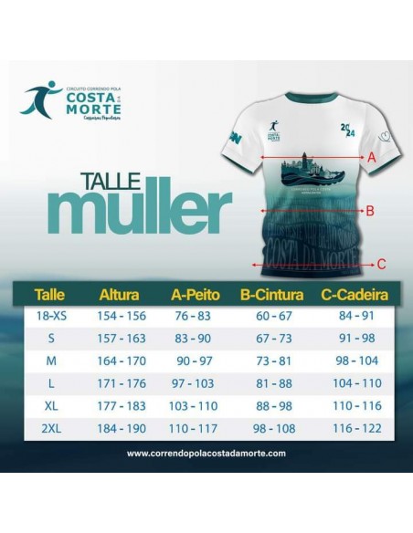 Camiseta Correndo pola Costa da Morte 2024 Mujer