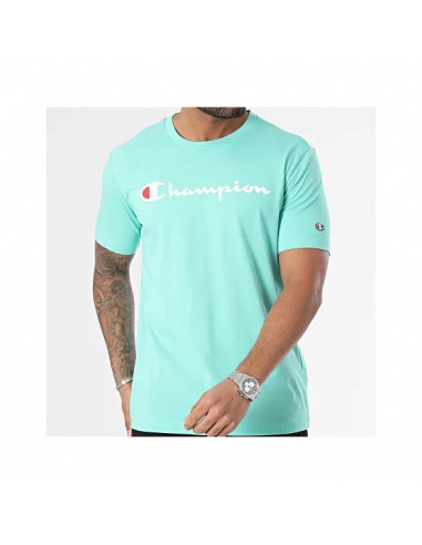 Camiseta CHAMPION Crewneck T-Shirt-219831-BS049-VERDE AGUA-HOMBRE