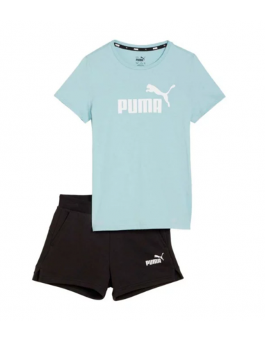 Conjunto PUMA 846936-22-Logo Tee & Shorts Set G-NIÑA-BLANCO