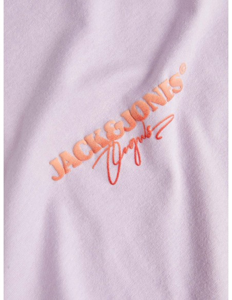 Camiseta JACK & JONES JORARUBA PUFF BRANDING TEE SS CREW NECK 12255557 MORADO Morado