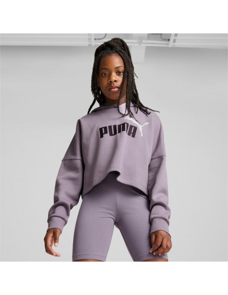Sudadera Gris PUMA CROPPED Capucha Niña