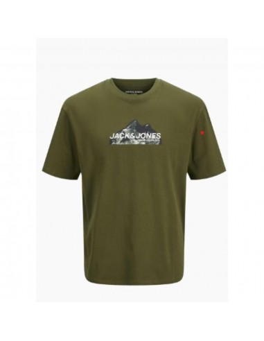 Camiseta JACK & JONES JCOMOUNTAIN LOGO TEE SS CREW NECK 12262220 Verde Verde