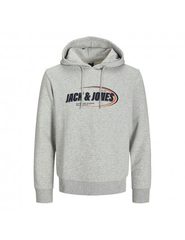 Sudadera JACK & JONES JCORAY BRANDING SWEAT HOOD 12267547 GRIS Gris