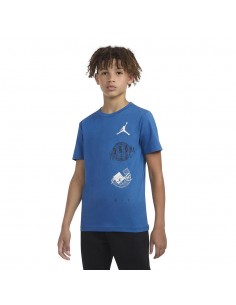 Camiseta NIKE JDB AIR GLOBE JORDAN SS TEE 95D121 U1R Azul