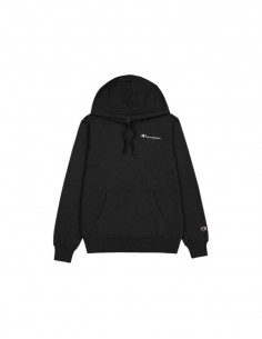 sudadera negra champion logo pequeño 2