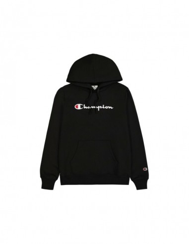 sudadera negra champion logo grande