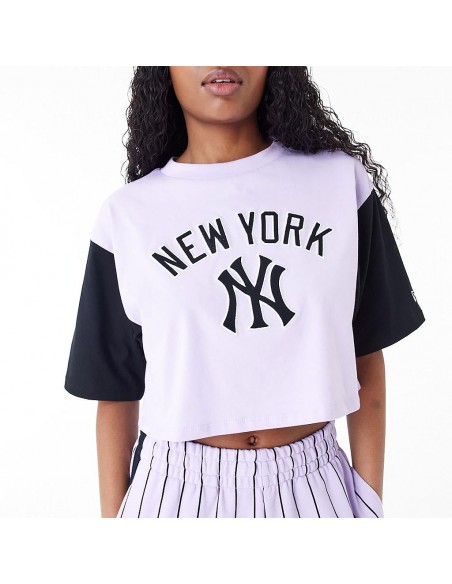 Camieta NEW ERA MLB LIFESTYLE CROP TEE NEYYAN 60435309 Blanco