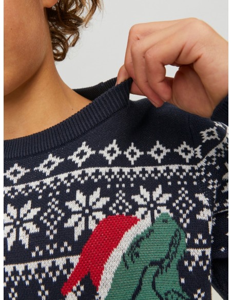 Jersey JACK & JONES JORREXMAS  12221308 T-REX Marino
