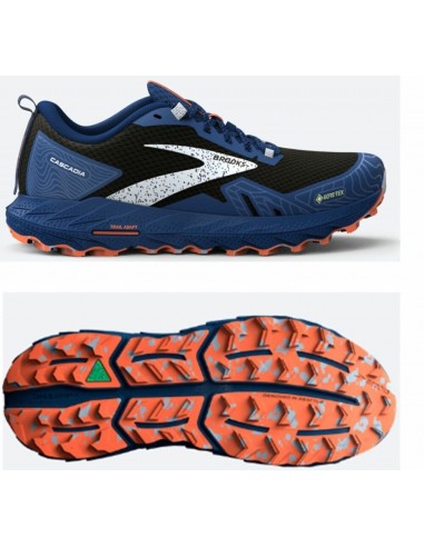 ZAPATILLAS BROOKS CASCADIA 17 GTX AZUL NARANJA