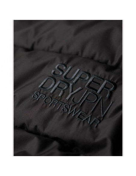 HOODED SPORTS PUFFER JACKET NEGRA