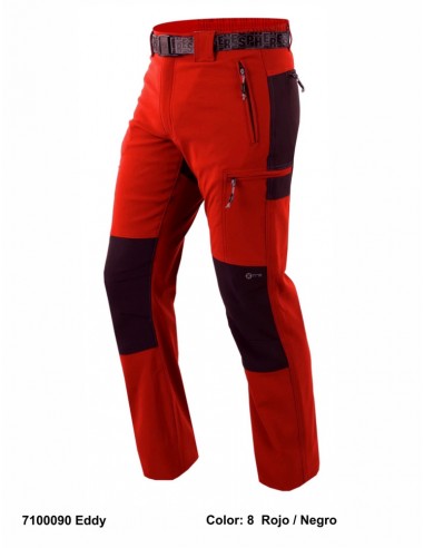 Pantalón Trekking Poliéster/Elastano Sin Perchar  ROJO-NEGRO NEWEDDY