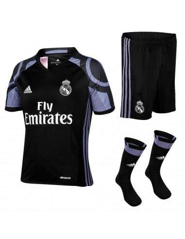 EQUIPACION DE FUTBOL REAL MADRID 3 SMU MINI NEGRO