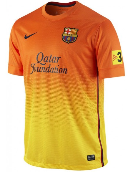 CAMISETA FUTBOL CLUB BARCELONA 2ª EQUIPACION JUNIOR 2012/2013 NARANJA AMARILLO