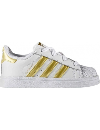 ADIDAS SUPERSTAR NIÑO BLANCO DORADO CORDÓN