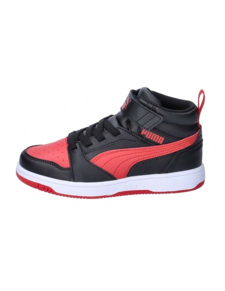 Calzado tiempo libre PUMA 393832-11-Puma Rebound V6 Mid AC+ PS-KIDS/BEBÉ-NEGRO-ROJO